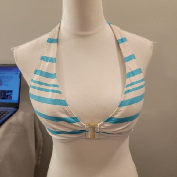 Ralph Lauren Striped Bikini Top Size Medium - Picture 1 of 5